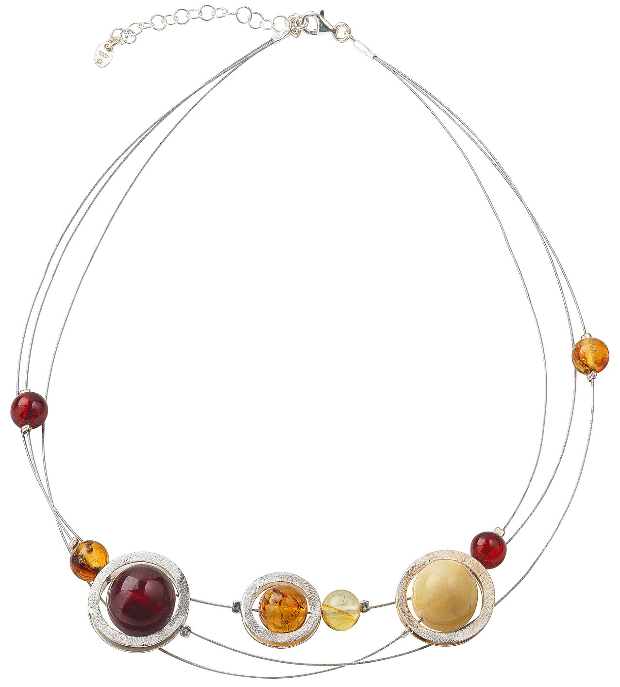 Bernsteincollier 'Sonne, Mond und Sterne', Schmuck