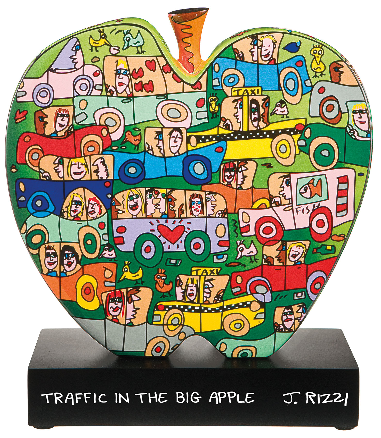 James Rizzi: Porzellanobjekt 'Traffic in the big apple', Skulptur
