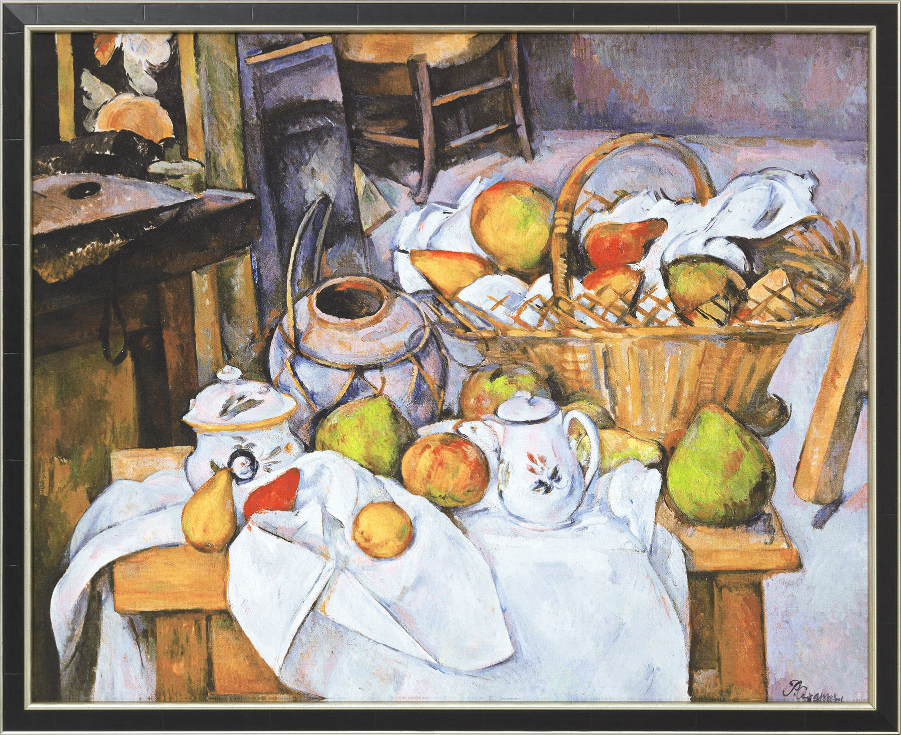 Paul Cézanne: Bild 'Stillleben mit Früchtekorb' (1888/90), gerahmt