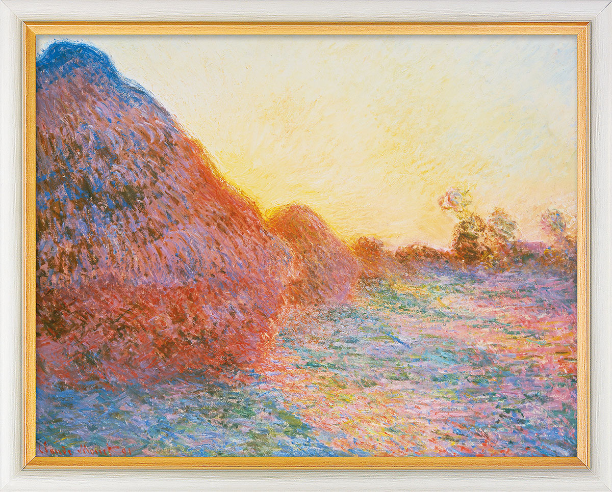 Claude Monet: Bild 'Strohschober im Sonnenlicht' (1890), gerahmt