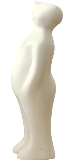 Guido Deleu: Keramikfigur 'The Visitor' (Mini-Version, Höhe 18,5 cm, weiß), Skulptur