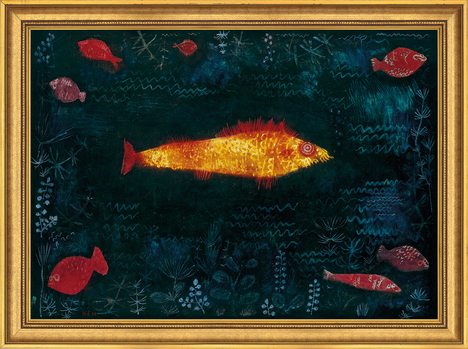 Paul Klee: Bild 'Der goldene Fisch' (1925), gerahmt