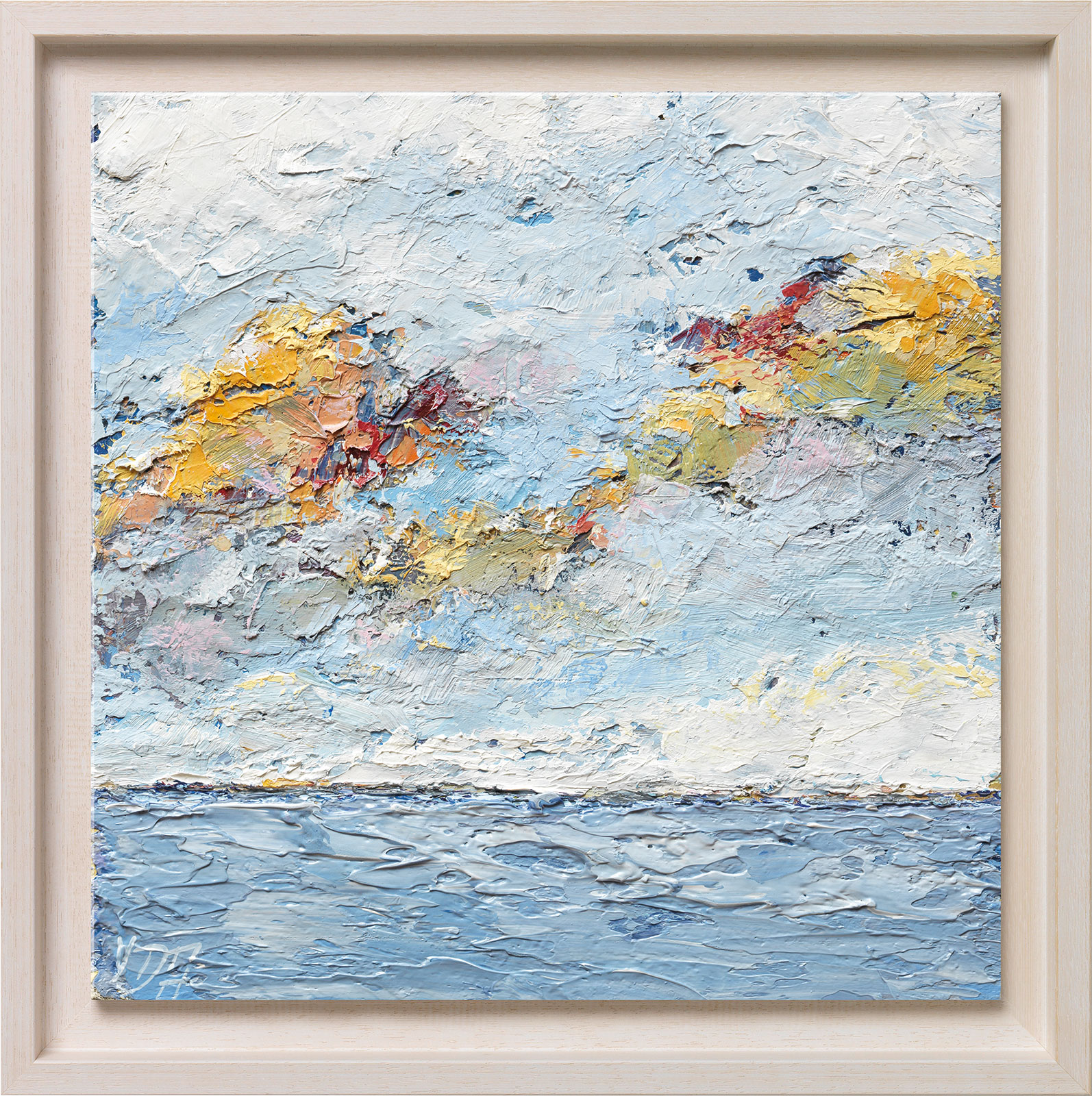 Nikolaus von der Assen: Bild 'Wolkenspiel II' (2017), Version weiß gerahmt