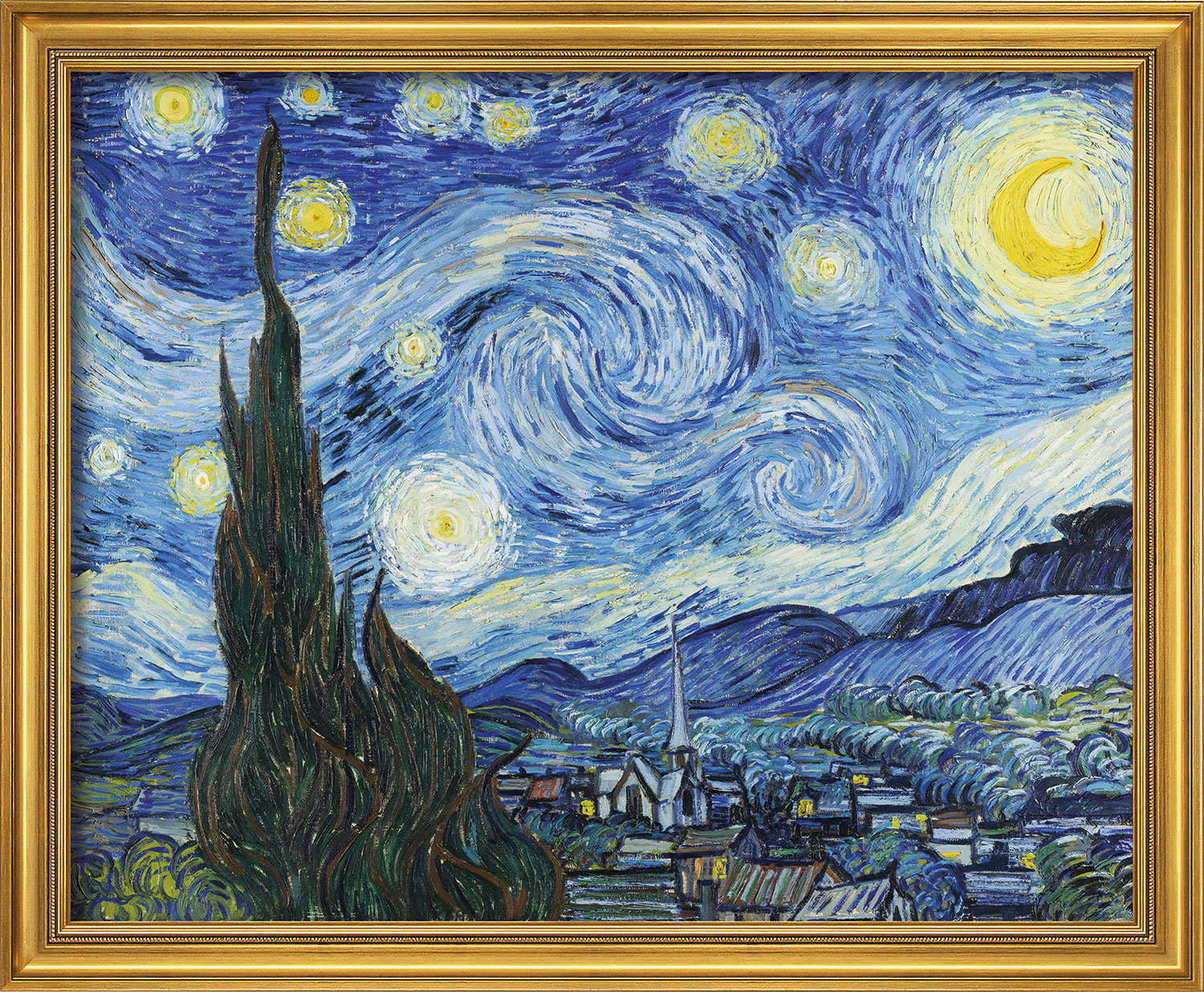 Vincent van Gogh: Bild 'Sternennacht' (1889), gerahmt