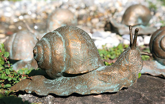 Gartenskulptur 'Schnecke', Bronze