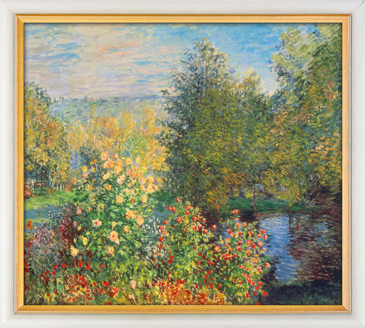 Claude Monet: Bild 'Stiller Winkel im Garten von Montgeron' (1876), gerahmt
