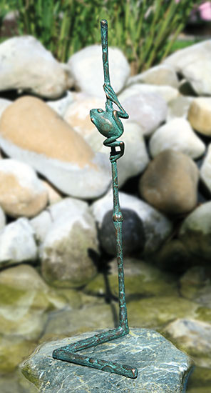 Gartenskulptur 'Halm mit Fröschlein', Bronze