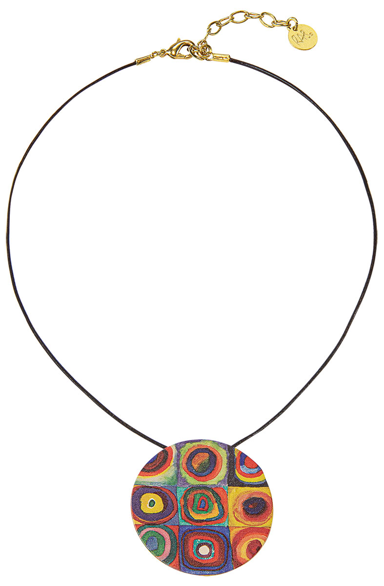 Collier 'Farbstudie Quadrate' mit Lederband - nach Wassily Kandinsky, Schmuck