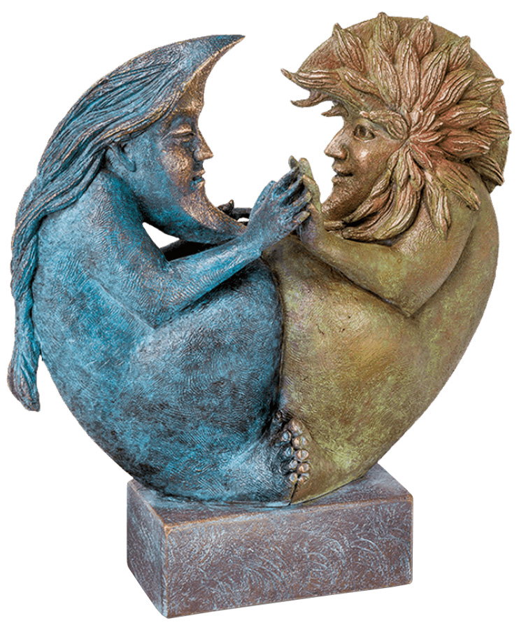 Fidelma Massey: Skulptur 'Sun & Moon II', Bronze