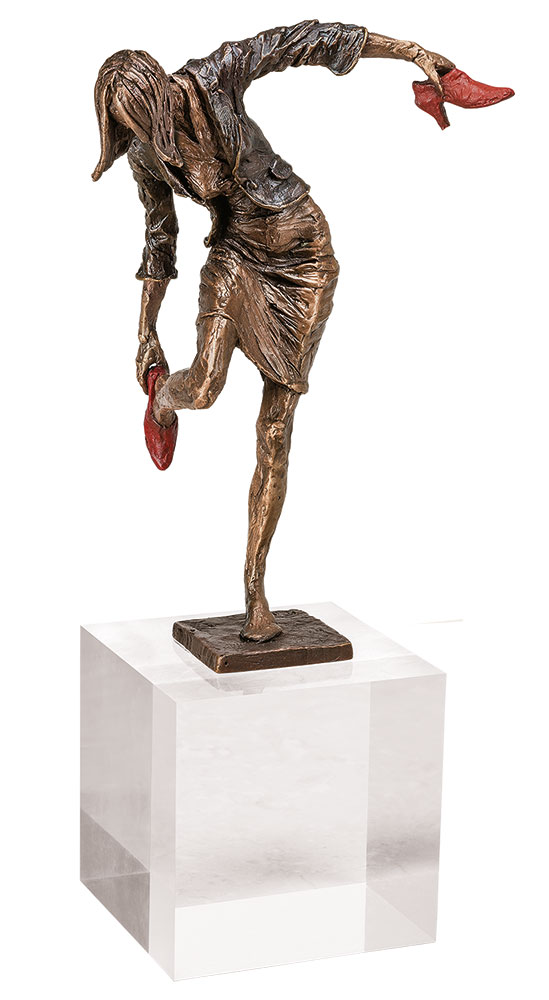 Vitali Safronov: Skulptur 'Bürofrau-Balance', Bronze