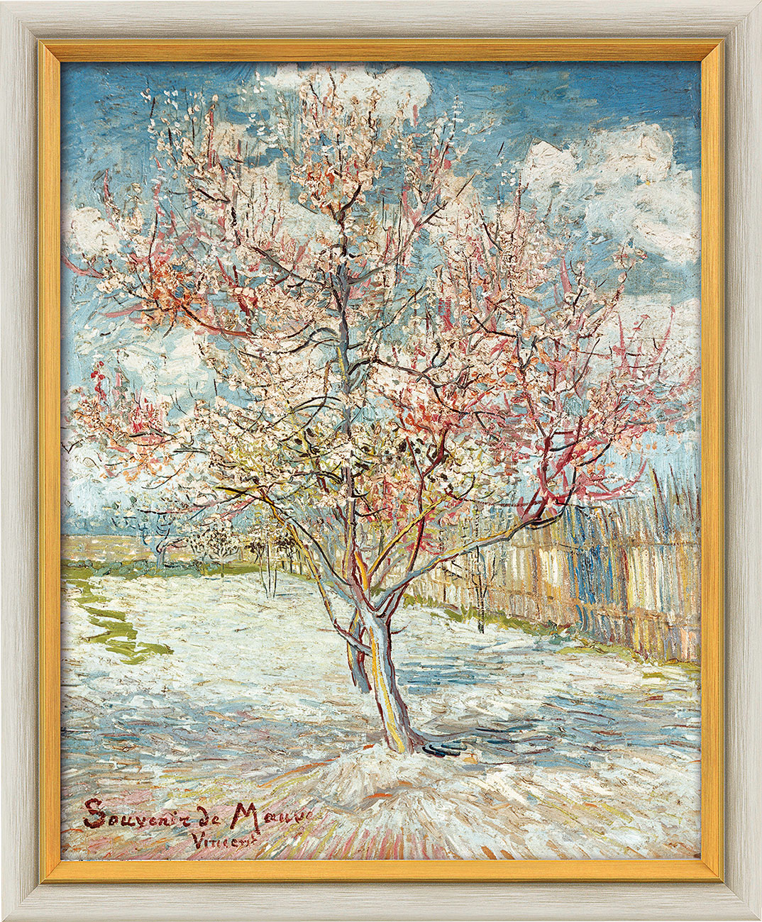 Vincent van Gogh: Bild 'Blühender Pfirsichbaum' (1888), gerahmt