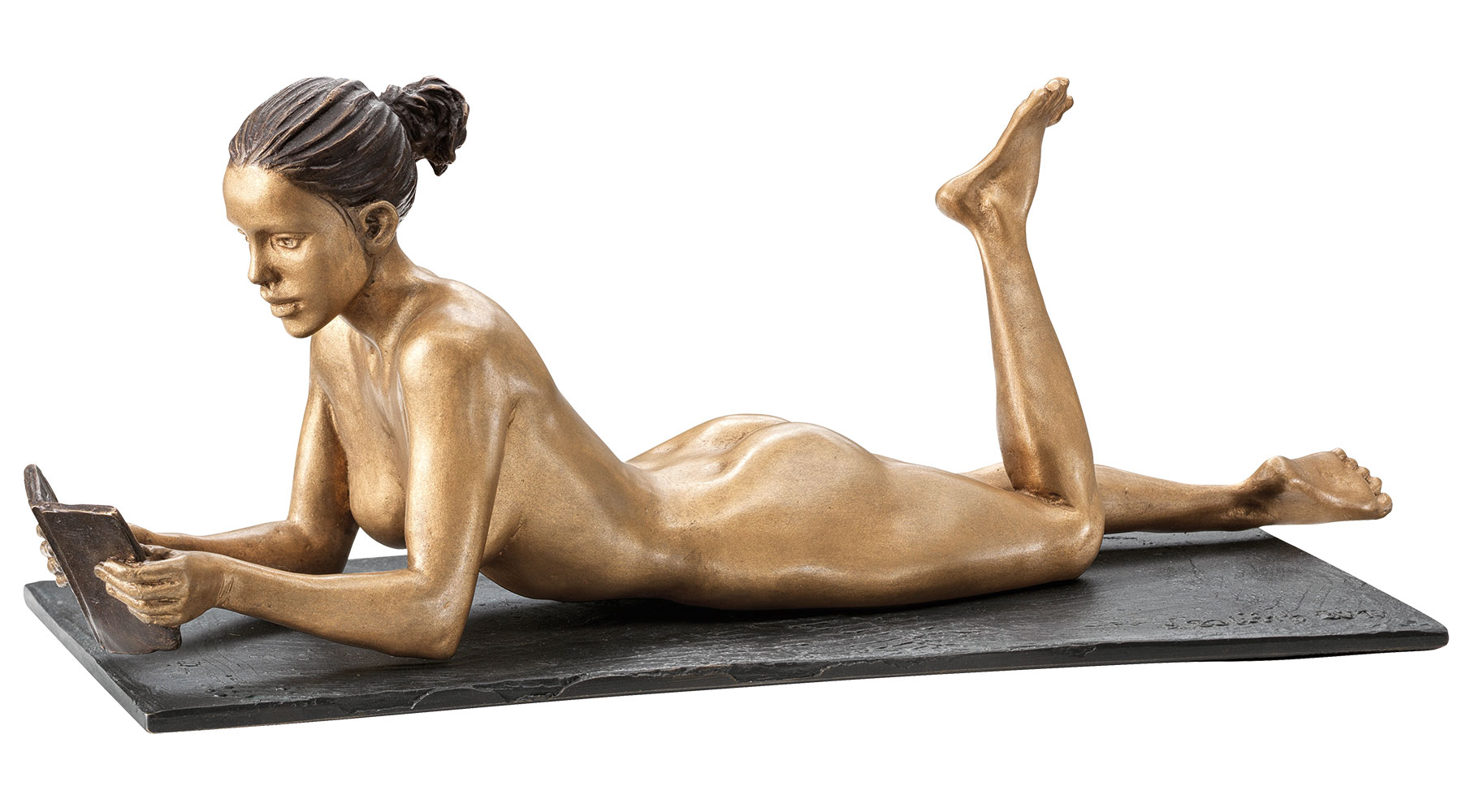 Leo Wirth: Skulptur 'Lesende' (2019), Bronze