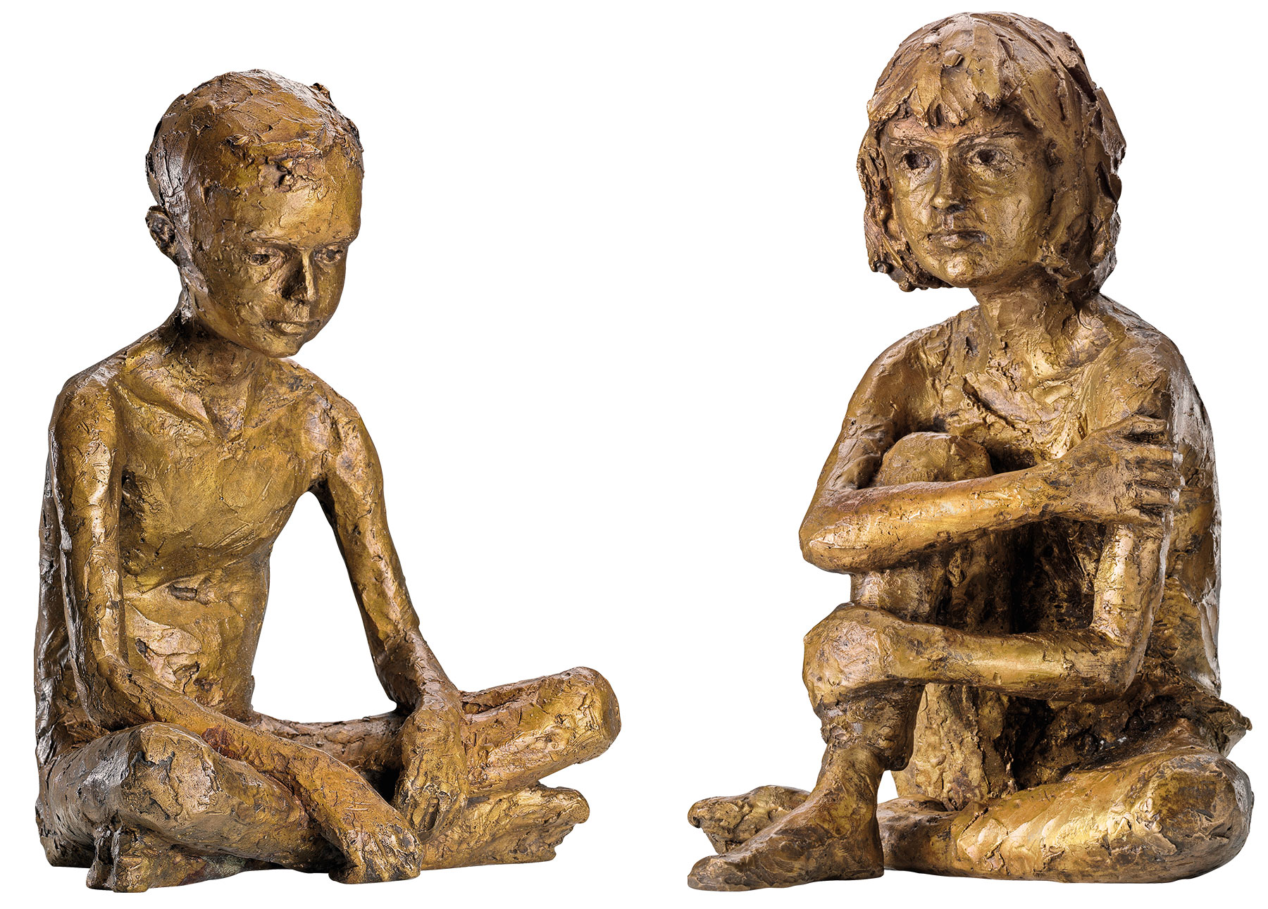 Valerie Otte: 2 Skulpturen 'Paul' und 'Martha' im Set, Bronze