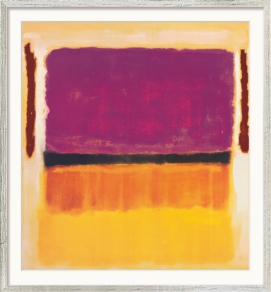 Mark Rothko: Bild 'Untitled (Violet, Black, Orange, Yellow on White and Red)' (1949), Version silberfarben gerahmt