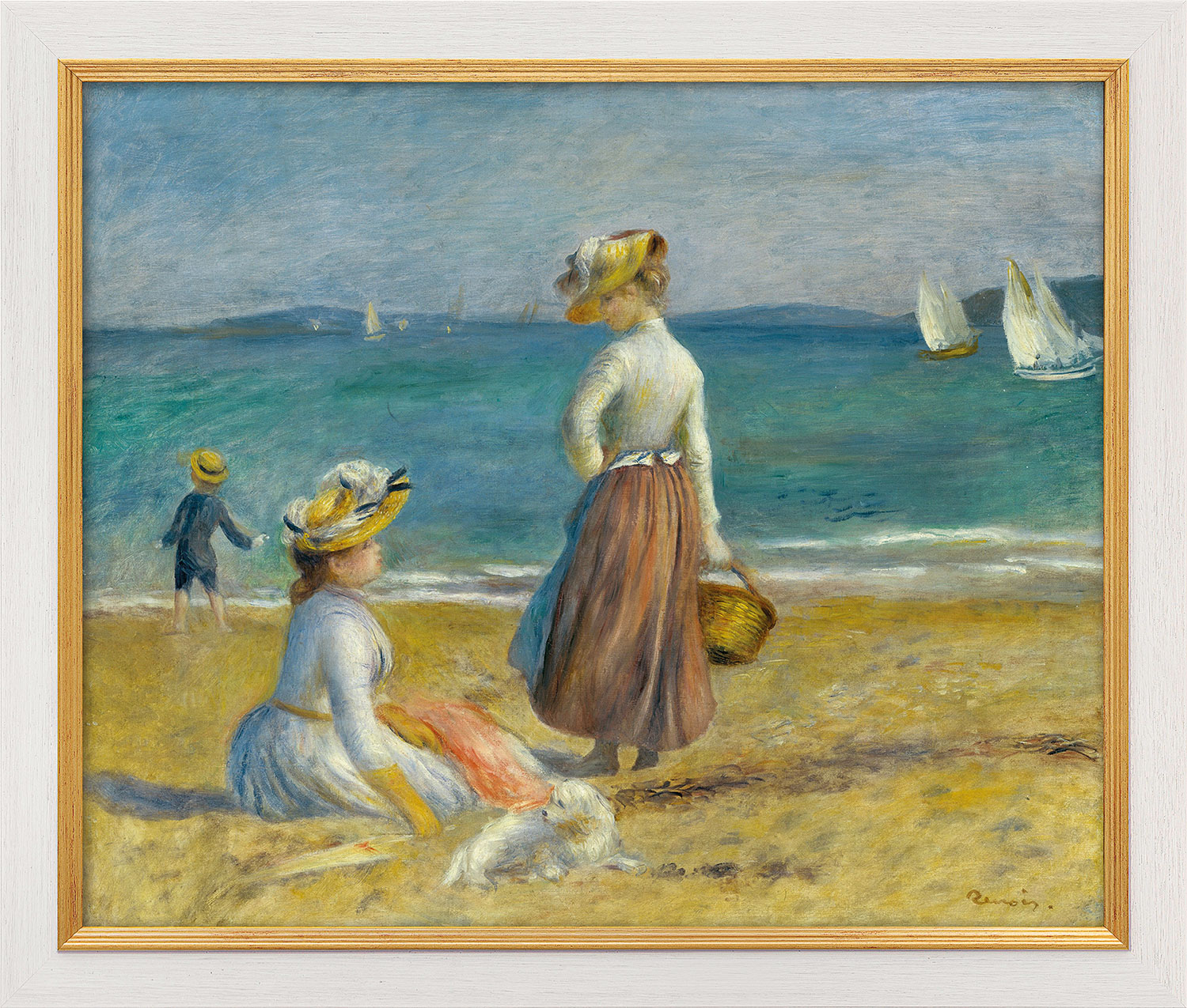 Auguste Renoir: Bild 'Zwei Frauen am Strand' (1890), gerahmt