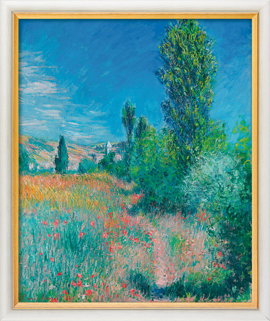Claude Monet: Bild 'Landschaft auf Saint-Martin' (1881), gerahmt