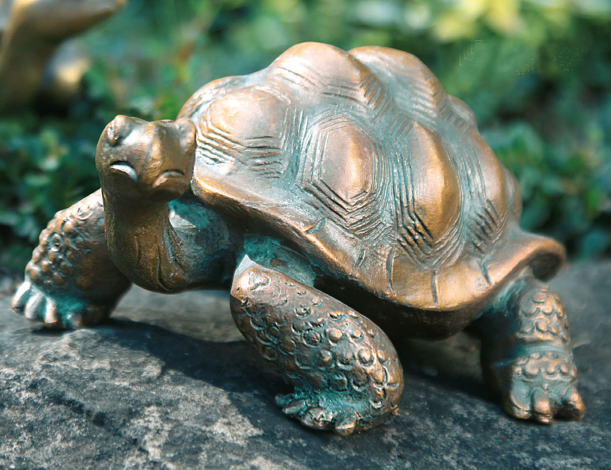 Gartenskulptur 'Schildkröte', Bronze