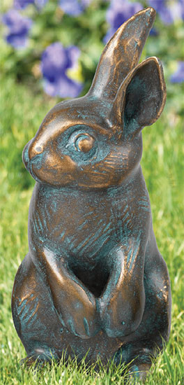 Gartenskulptur 'Kaninchen, stehend', Bronze