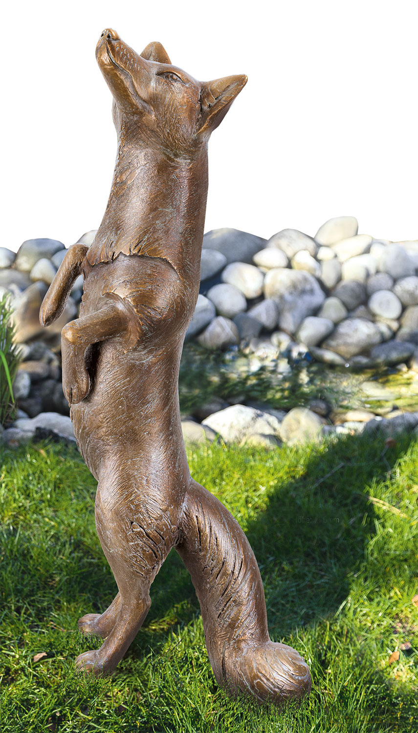 Gartenskulptur 'Fuchs, stehend', Bronze