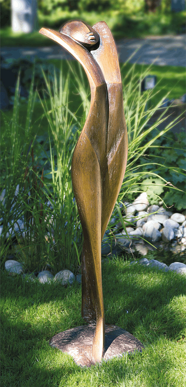 Pepi Pescollderungg: Gartenskulptur 'Akt', Bronze