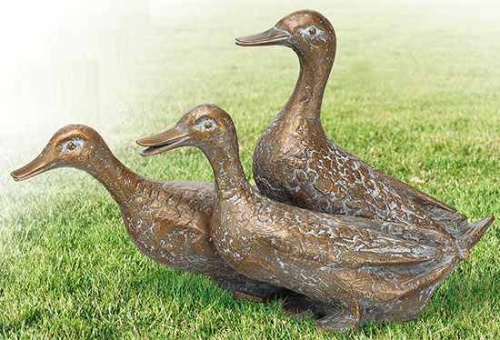 Gartenskulptur 'Drei Enten' (Walter Haaf), Bronze