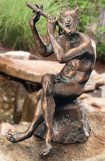 Gartenskulptur 'Faun', Bronze