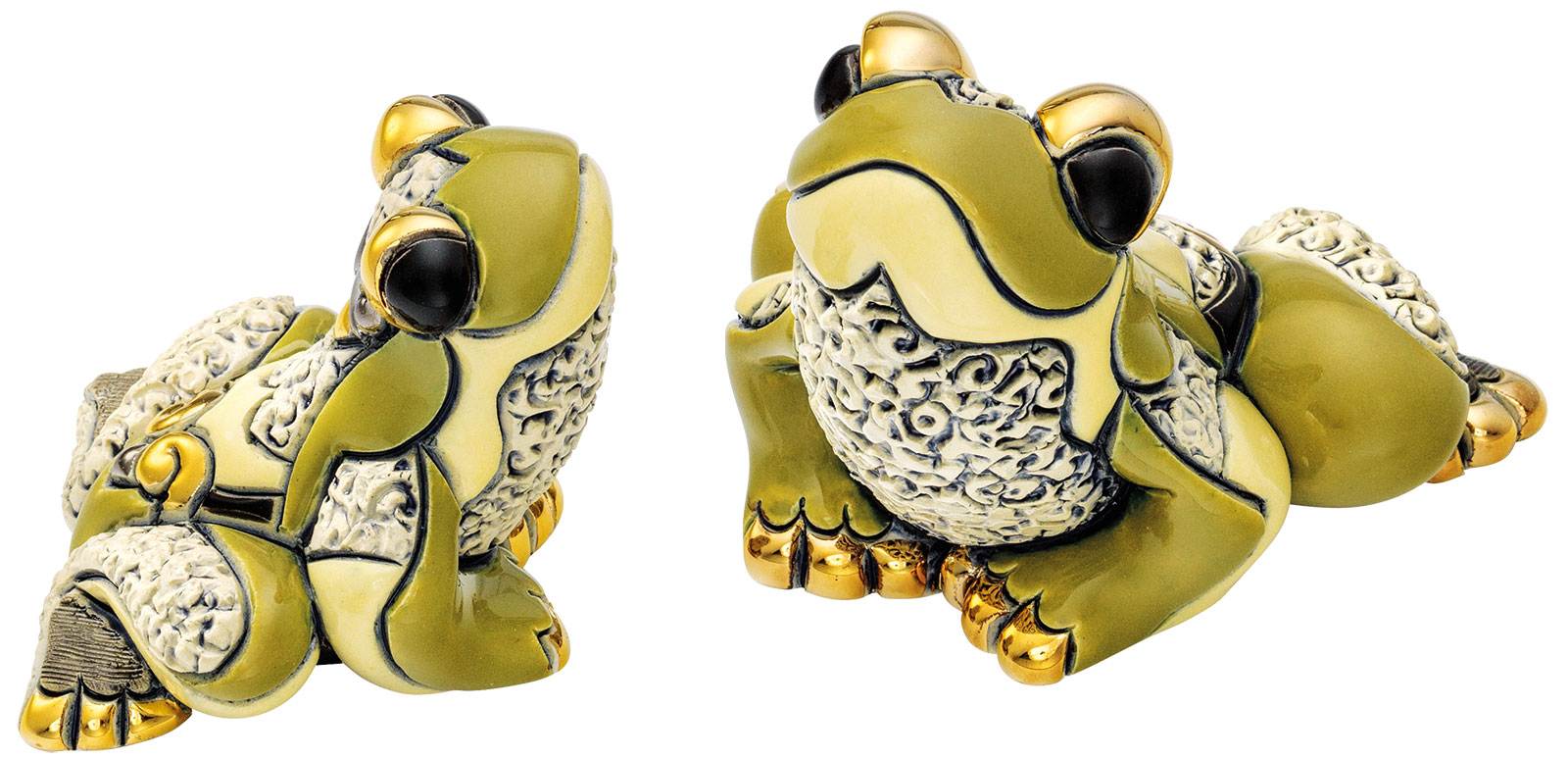 2 Keramikfiguren 'Froschfamilie' im Set