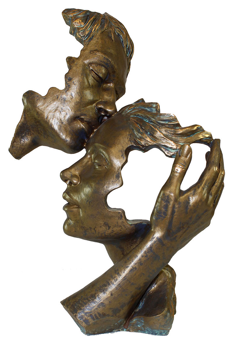 Angeles Anglada: Skulptur 'Poesie der Liebe', Kunstguss Steinoptik