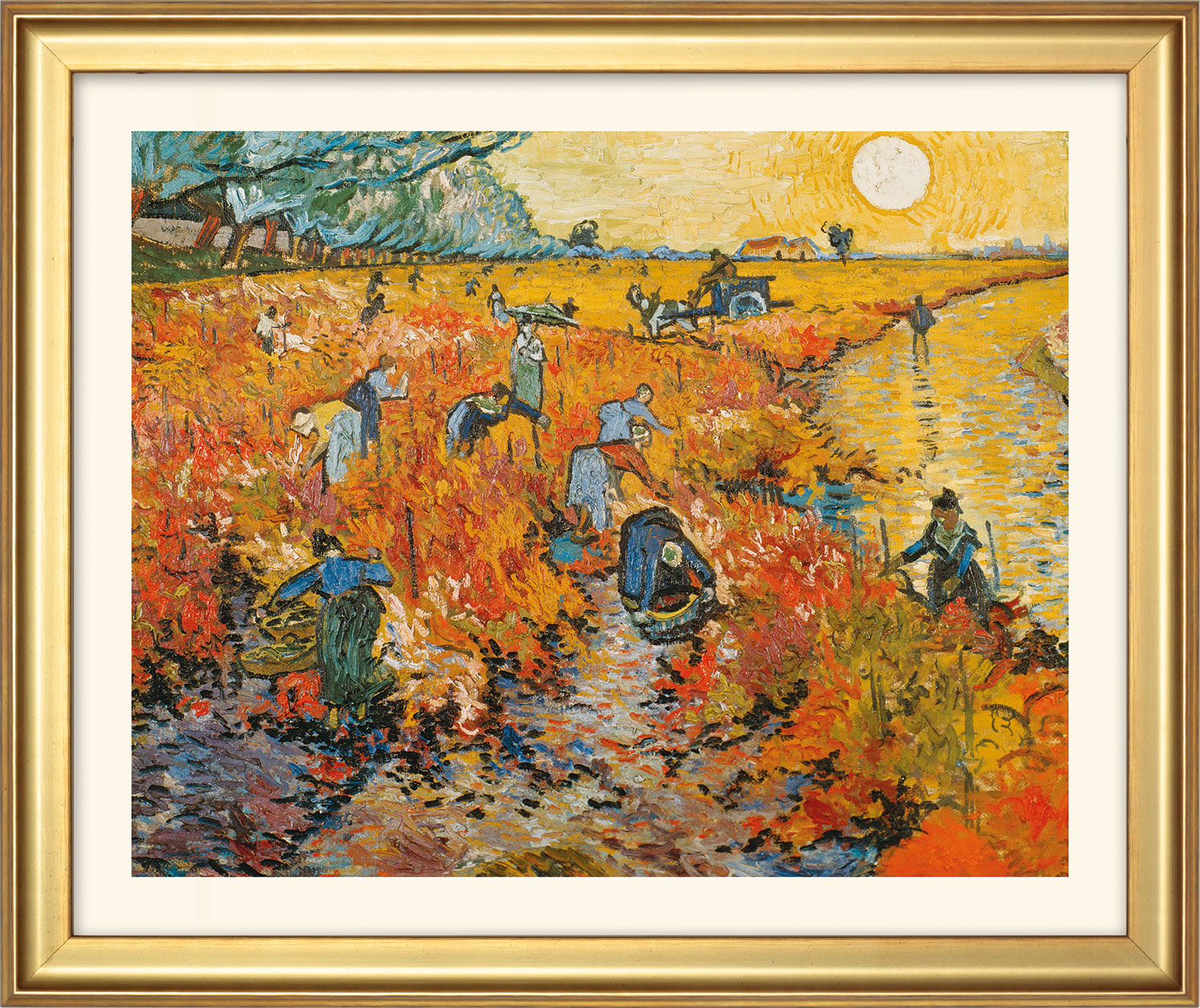 Vincent van Gogh: Bild 'Der rote Weingarten in Arles' (1888), gerahmt