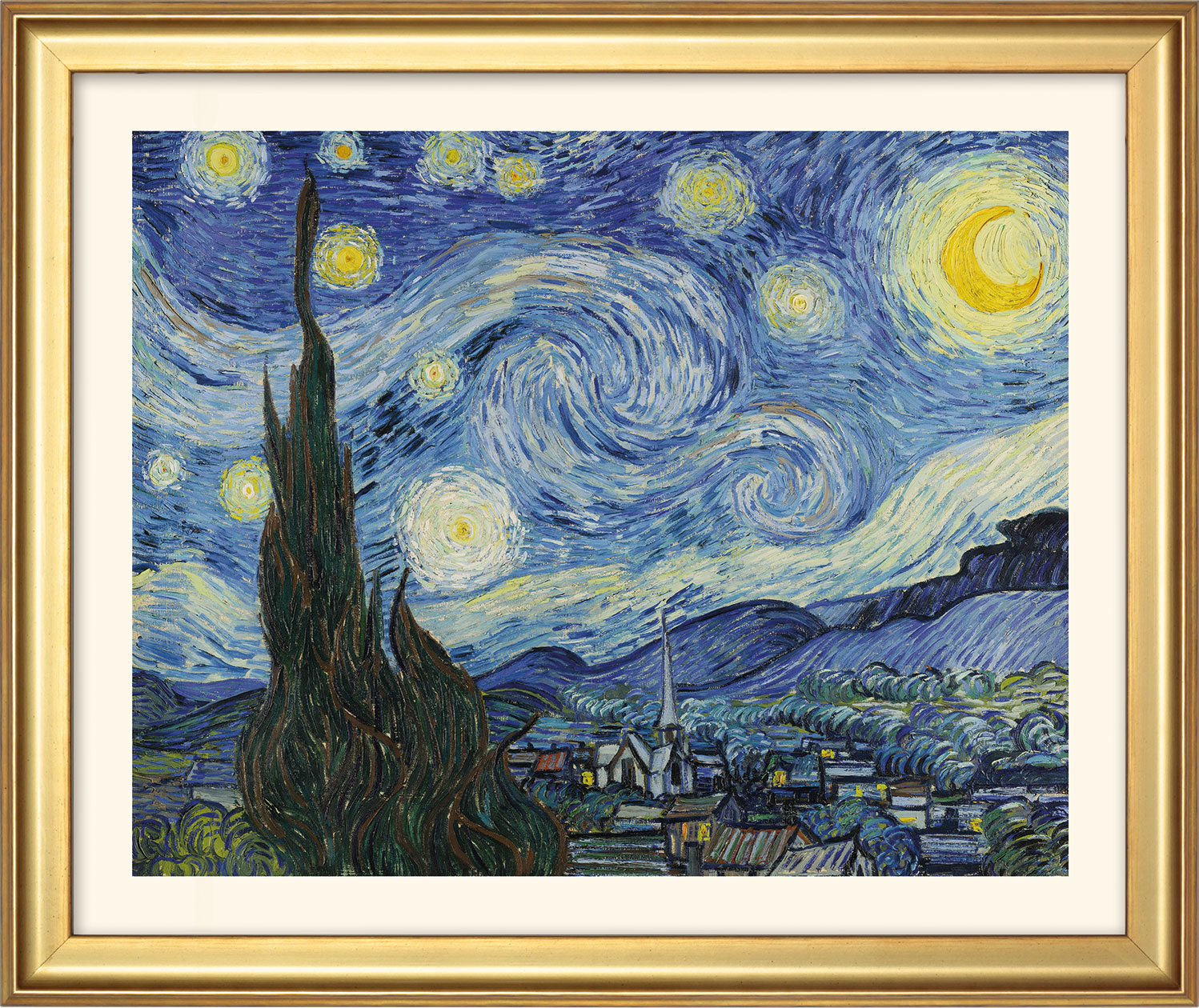 Vincent van Gogh: Bild 'Sternennacht' (1889), gerahmt