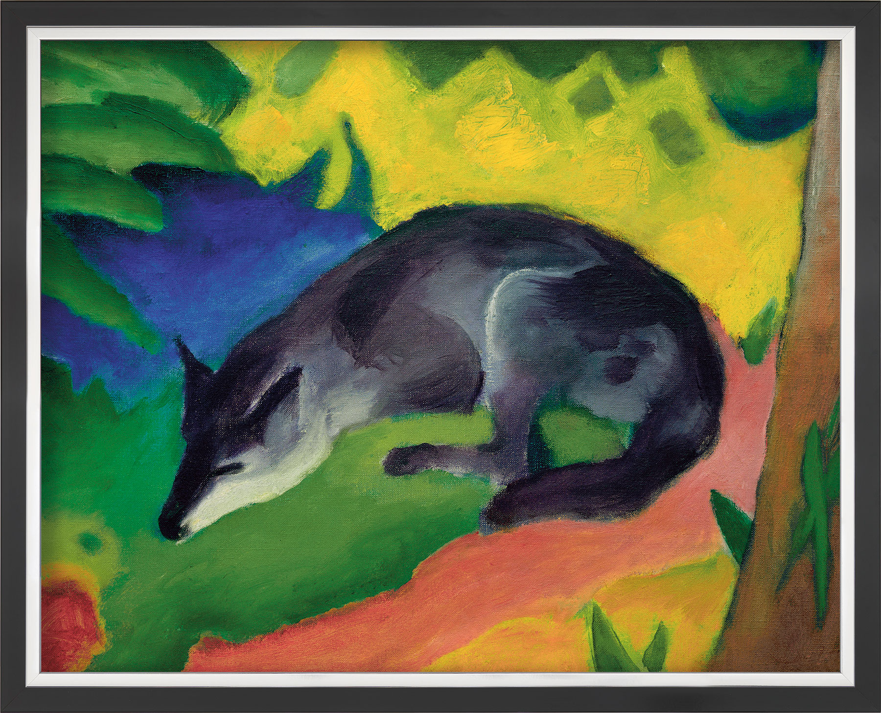 Franz Marc: Bild 'Fuchs (Blauschwarzer Fuchs)' (1911), gerahmt