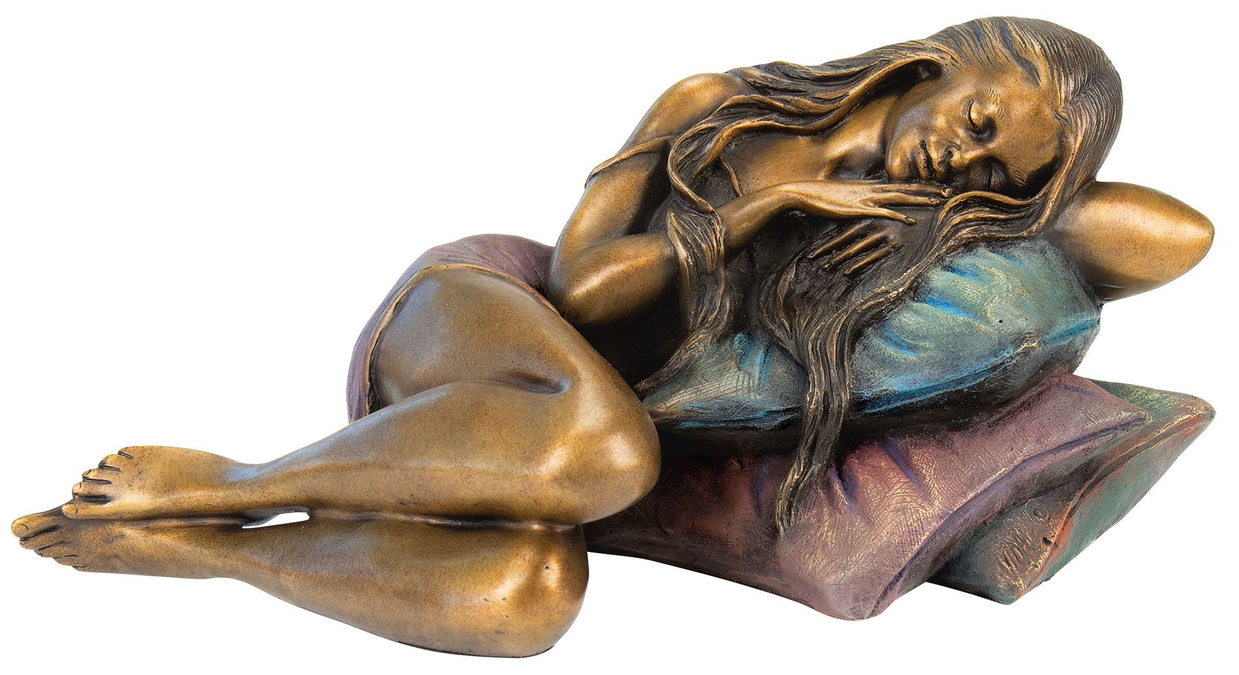 Manel Vidal: Skulptur 'Ruhendes Mädchen', Bronze