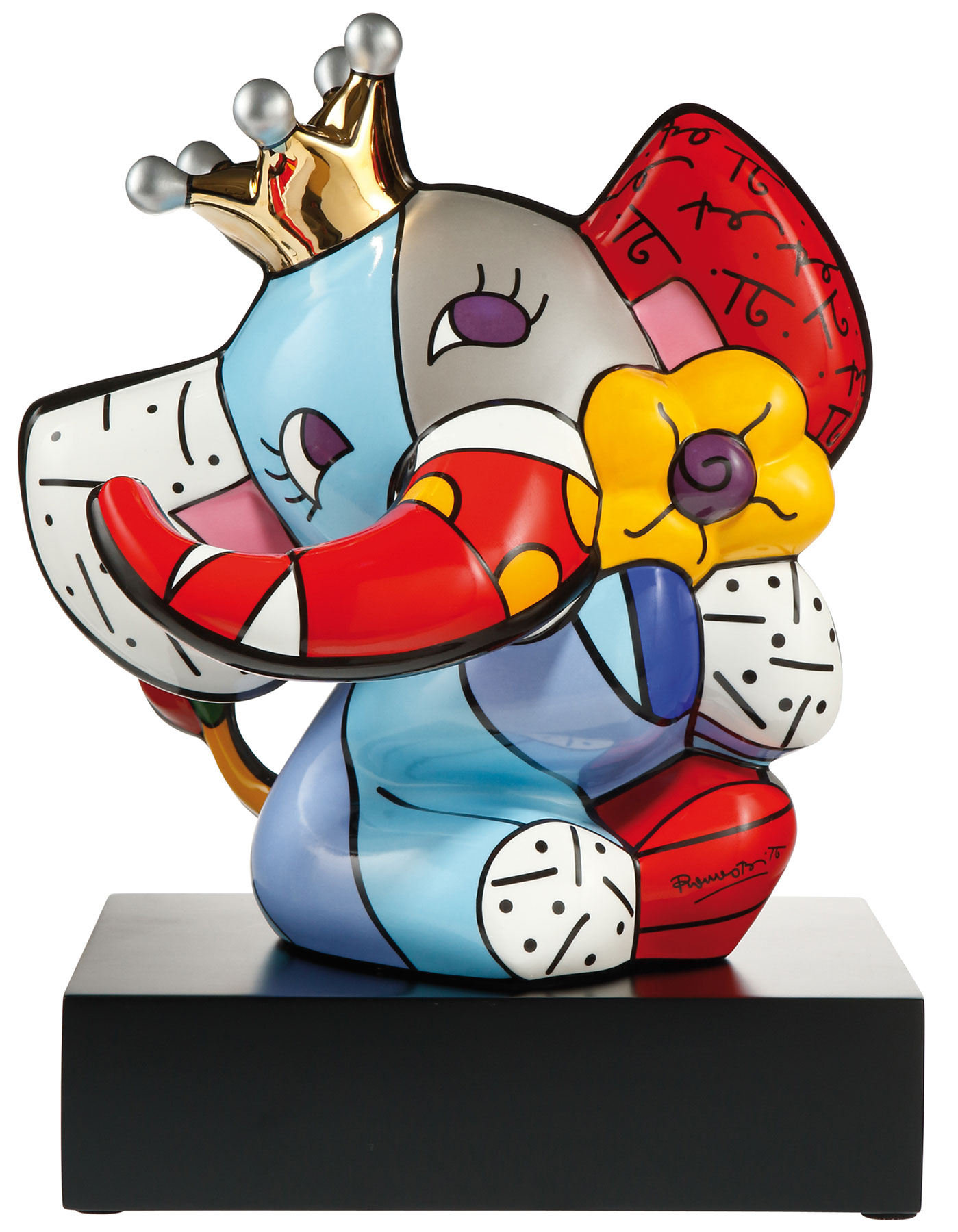 Romero Britto: Porzellanskulptur 'Spring Elephant', große Version