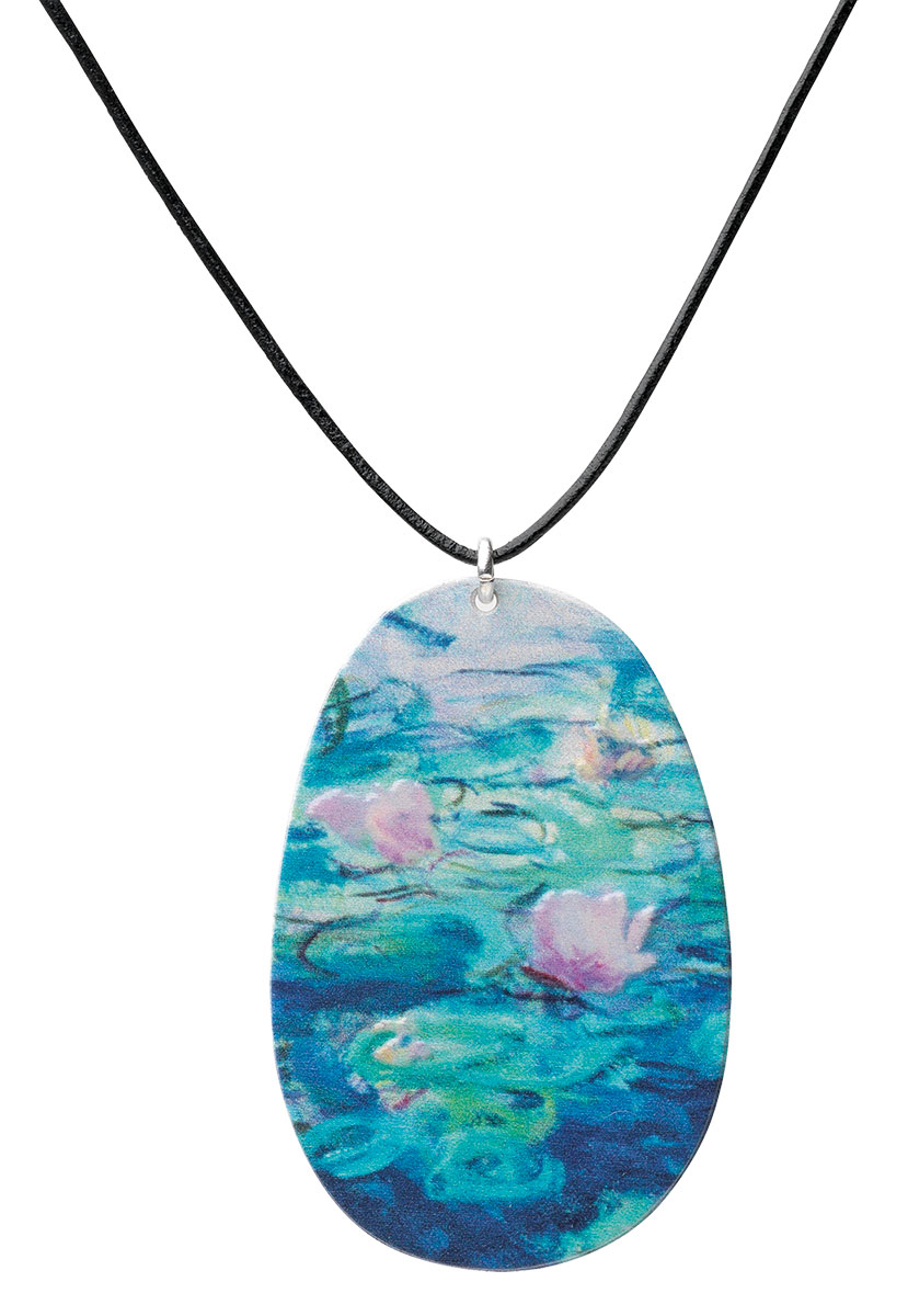 Claude Monet: Collier 'Les Nymphéas' mit Lederband, Schmuck