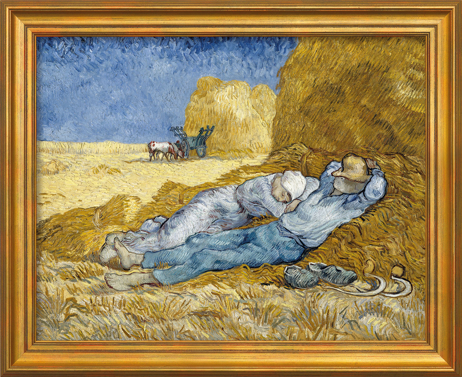 Vincent van Gogh: Bild 'Mittagsrast' (1889/1890), gerahmt