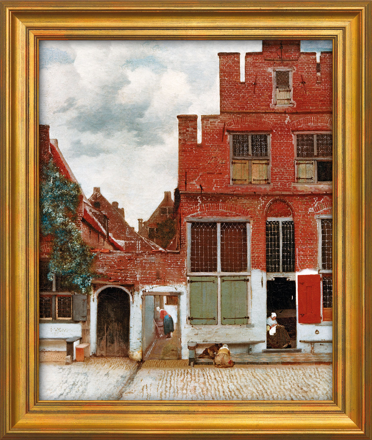 Jan Vermeer van Delft: Bild 'Straße in Delft' (1657/58), gerahmt