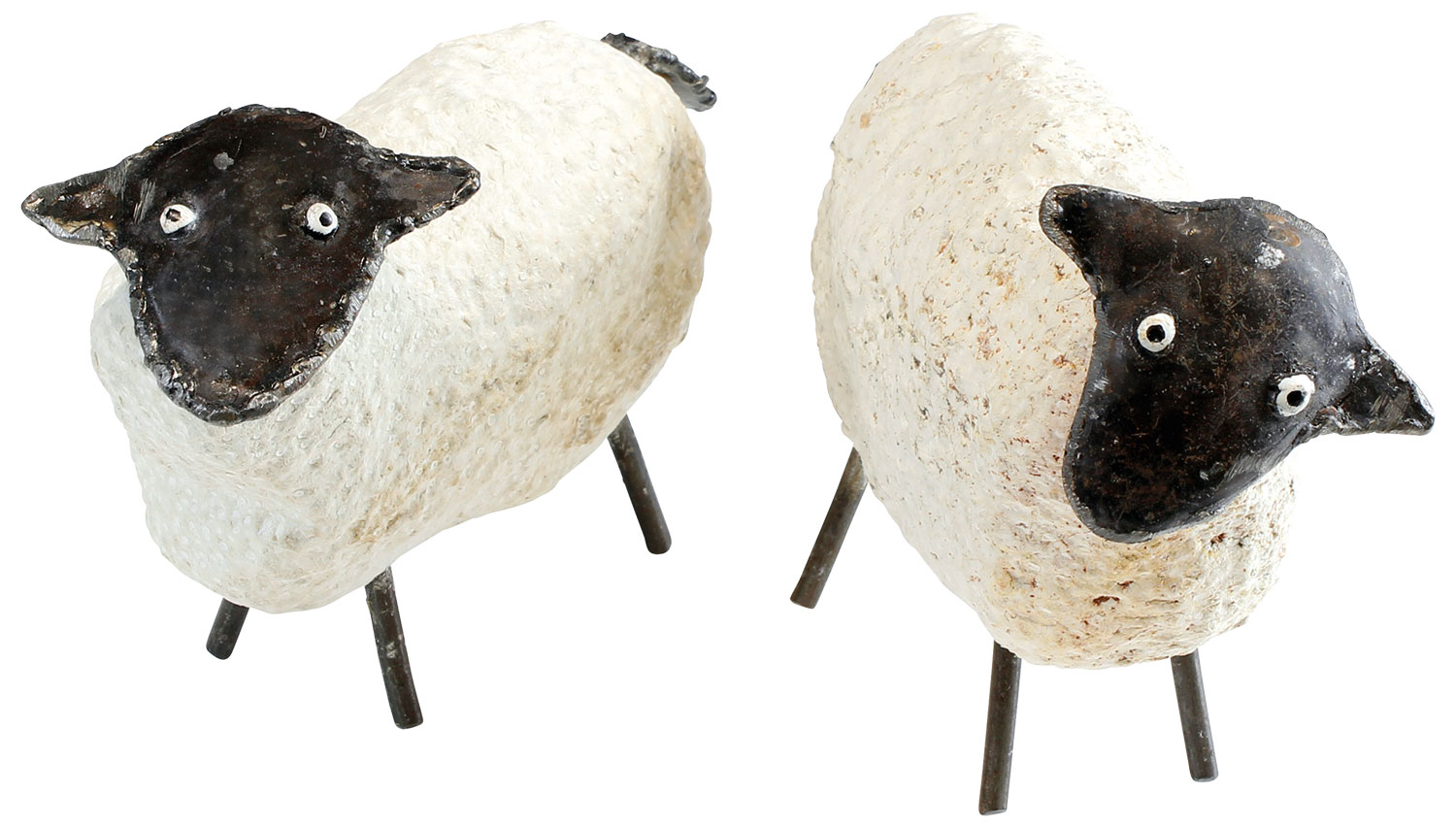 2 Gartenfiguren 'Schafe' im Set, Gartenskulptur
