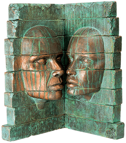 Daniel Giraud: Skulptur 'Ruine', Bronze