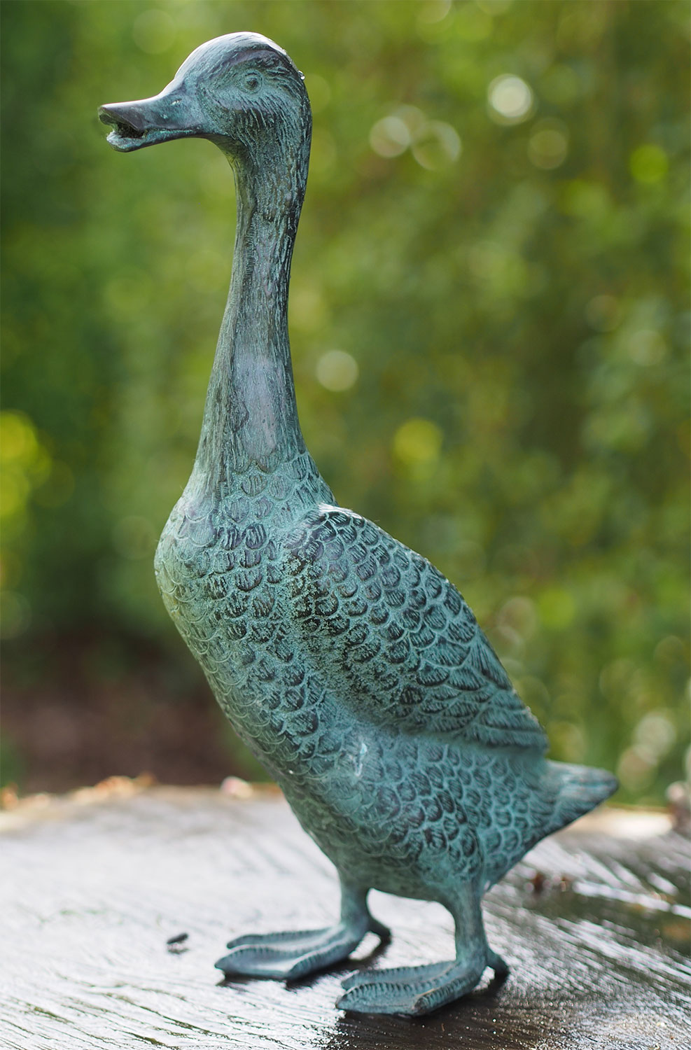 Gartenskulptur 'Laufente', Bronze