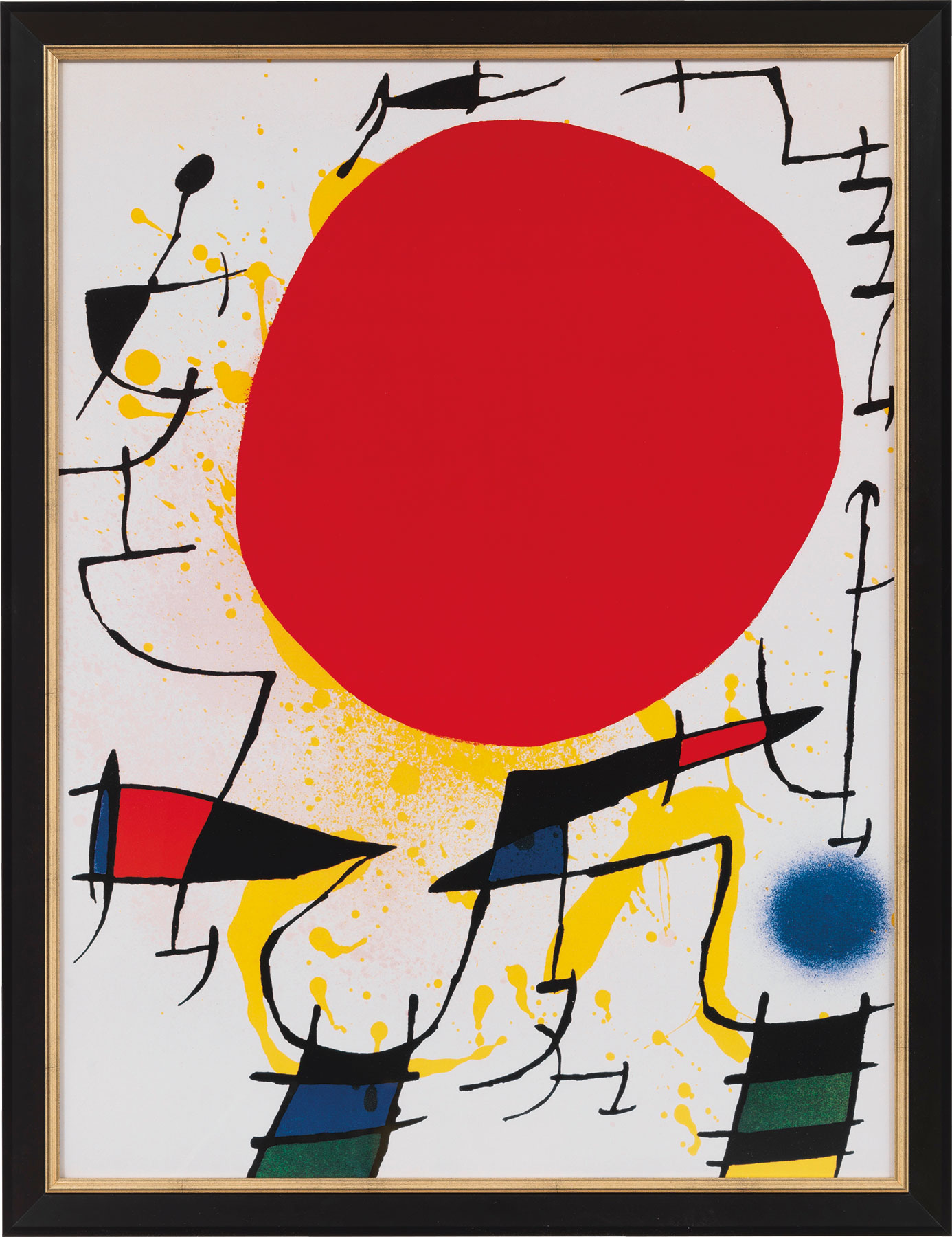 Joan Miró: Bild 'Le Soleil Rouge (Rote Sonne)', gerahmt