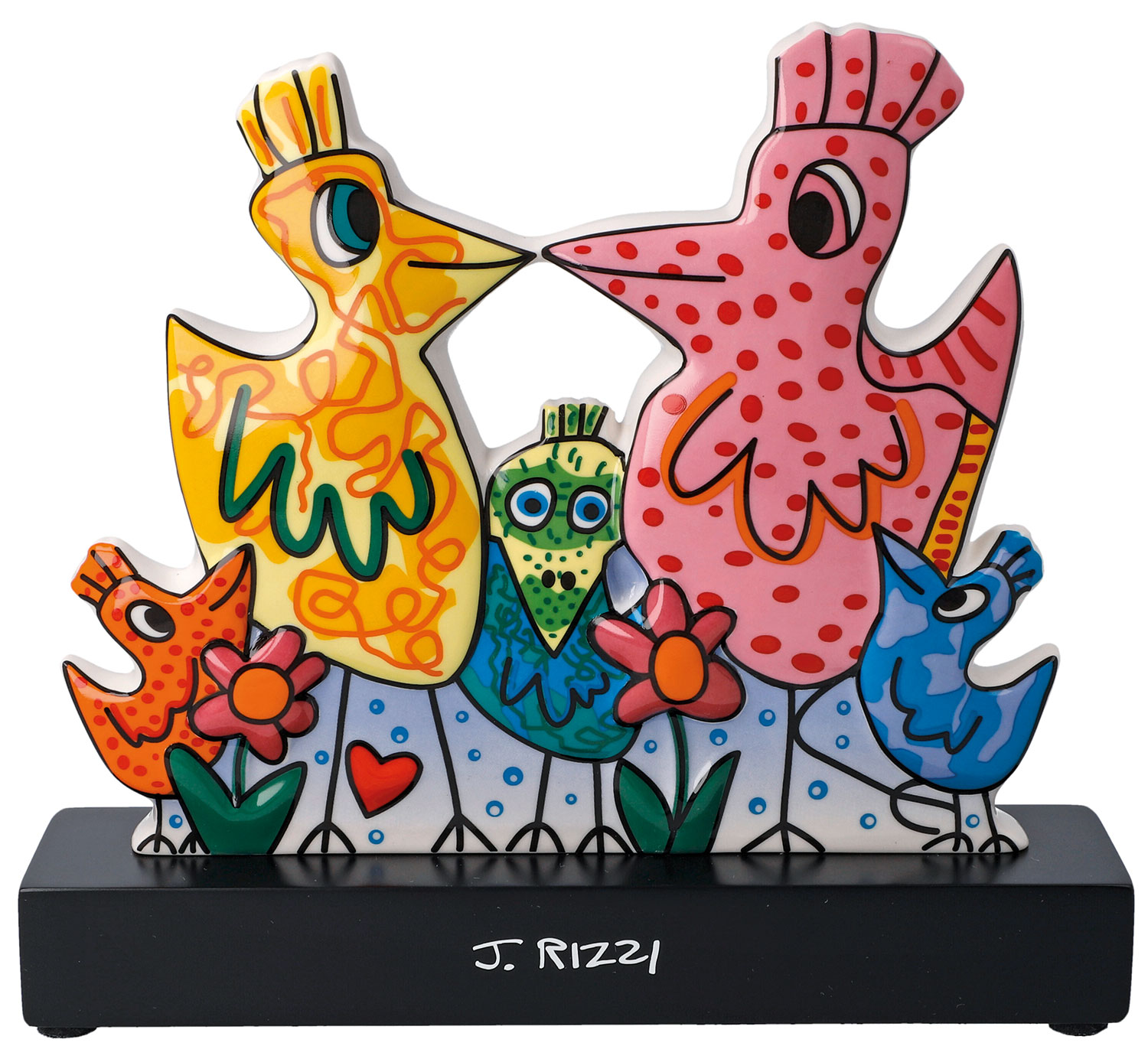 James Rizzi: Porzellanobjekt 'Our Colorful Family', Skulptur