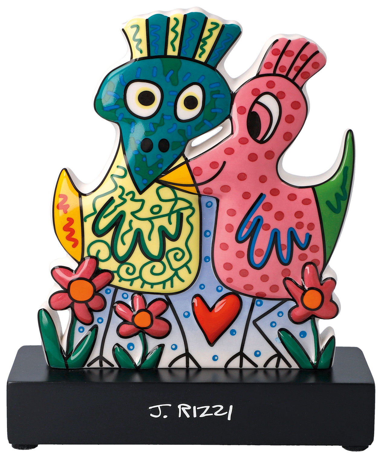 James Rizzi: Porzellanobjekt 'Love Birds', Skulptur