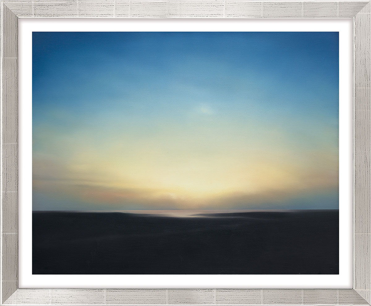 Gerhard Richter: Bild 'Abendstimmung' (1969), Version silberfarben gerahmt