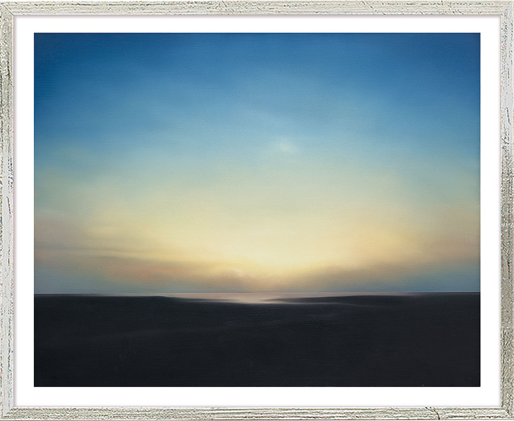 Gerhard Richter: Bild 'Abendstimmung' (1969), Version silberfarben gerahmt