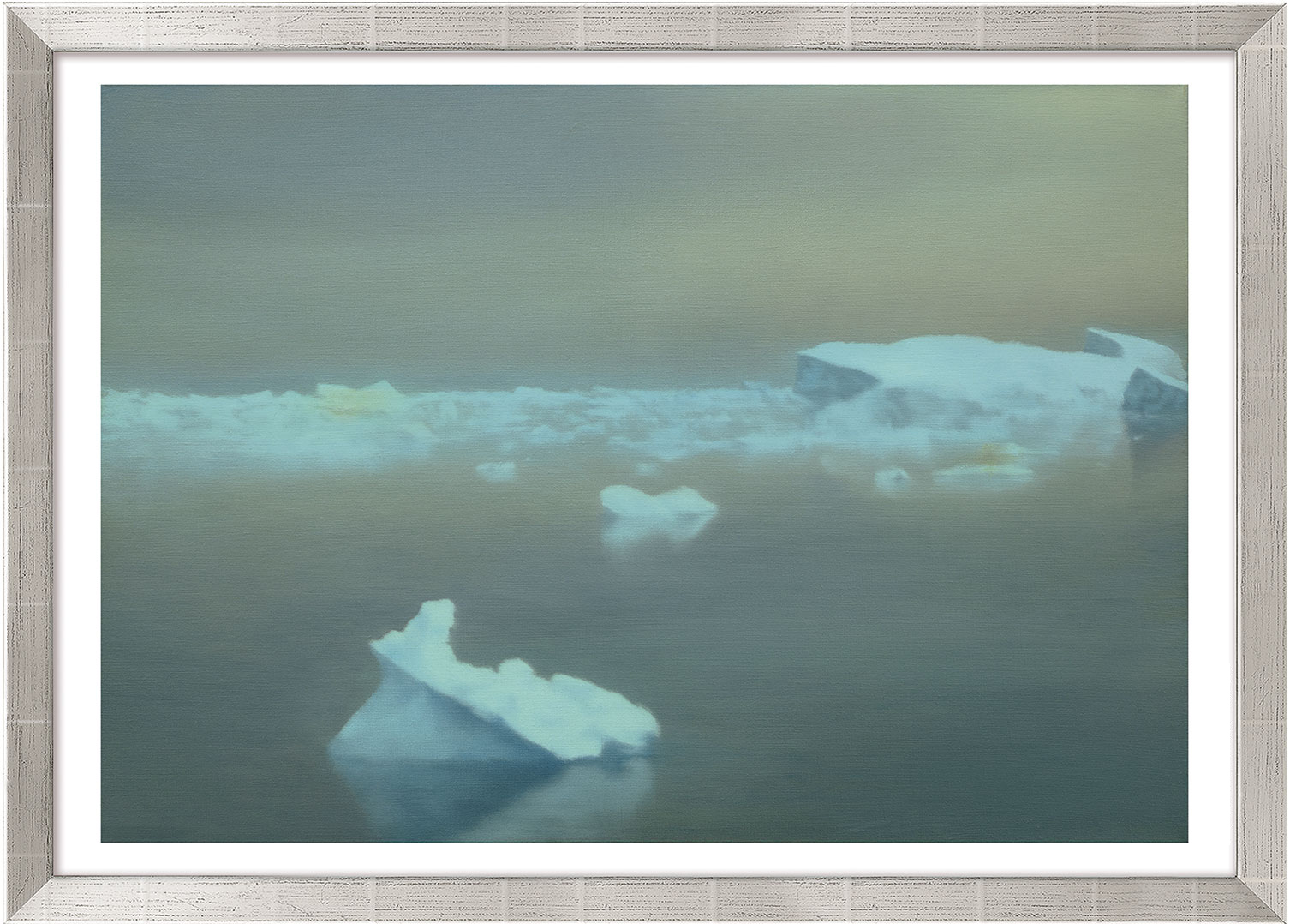 Gerhard Richter: Bild 'Eis' (1981), Version silberfarben gerahmt