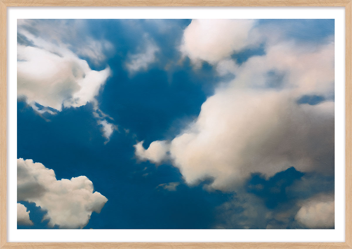 Gerhard Richter: Bild 'Wolke' (1976), Version naturfarben gerahmt