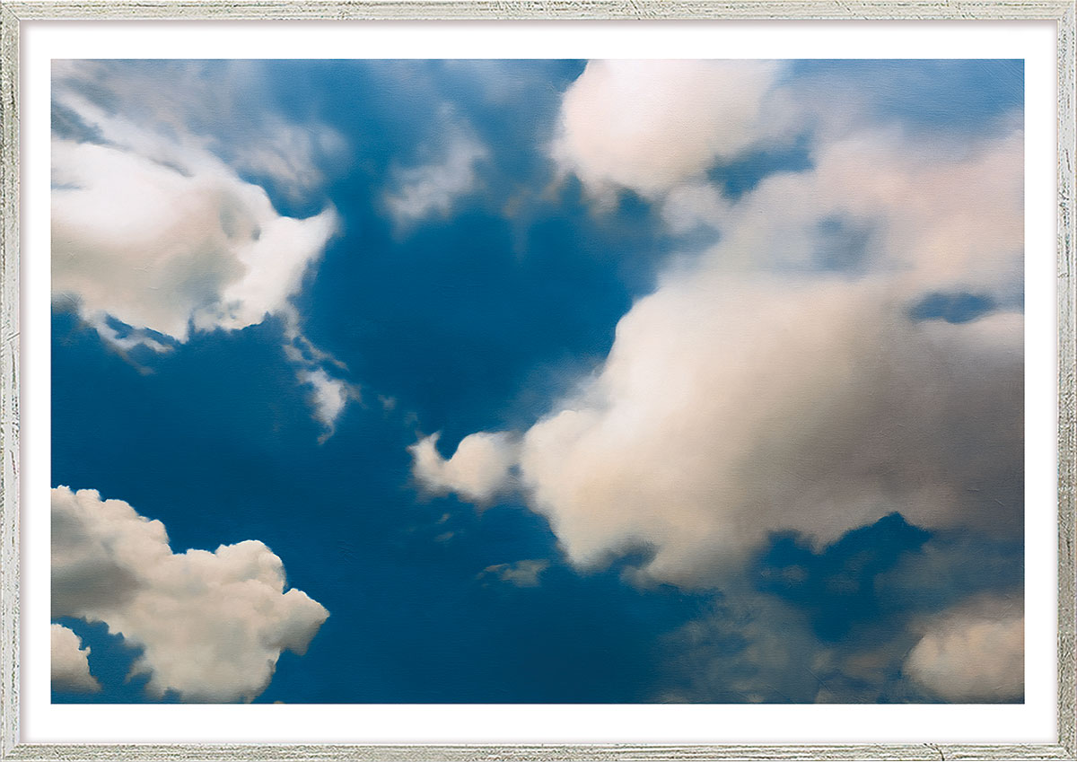 Gerhard Richter: Bild 'Wolke' (1976), Version silberfarben gerahmt