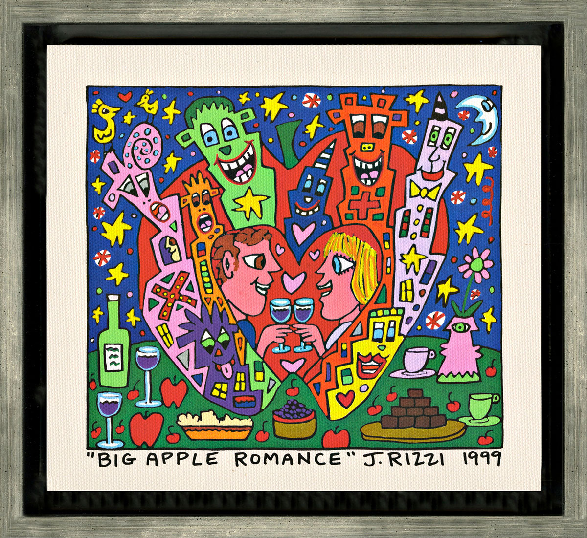 James Rizzi: Bild 'Big Apple Romance', gerahmt