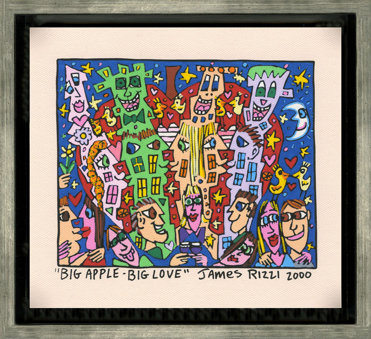 James Rizzi: Bild 'Big Apple - Big Love', gerahmt