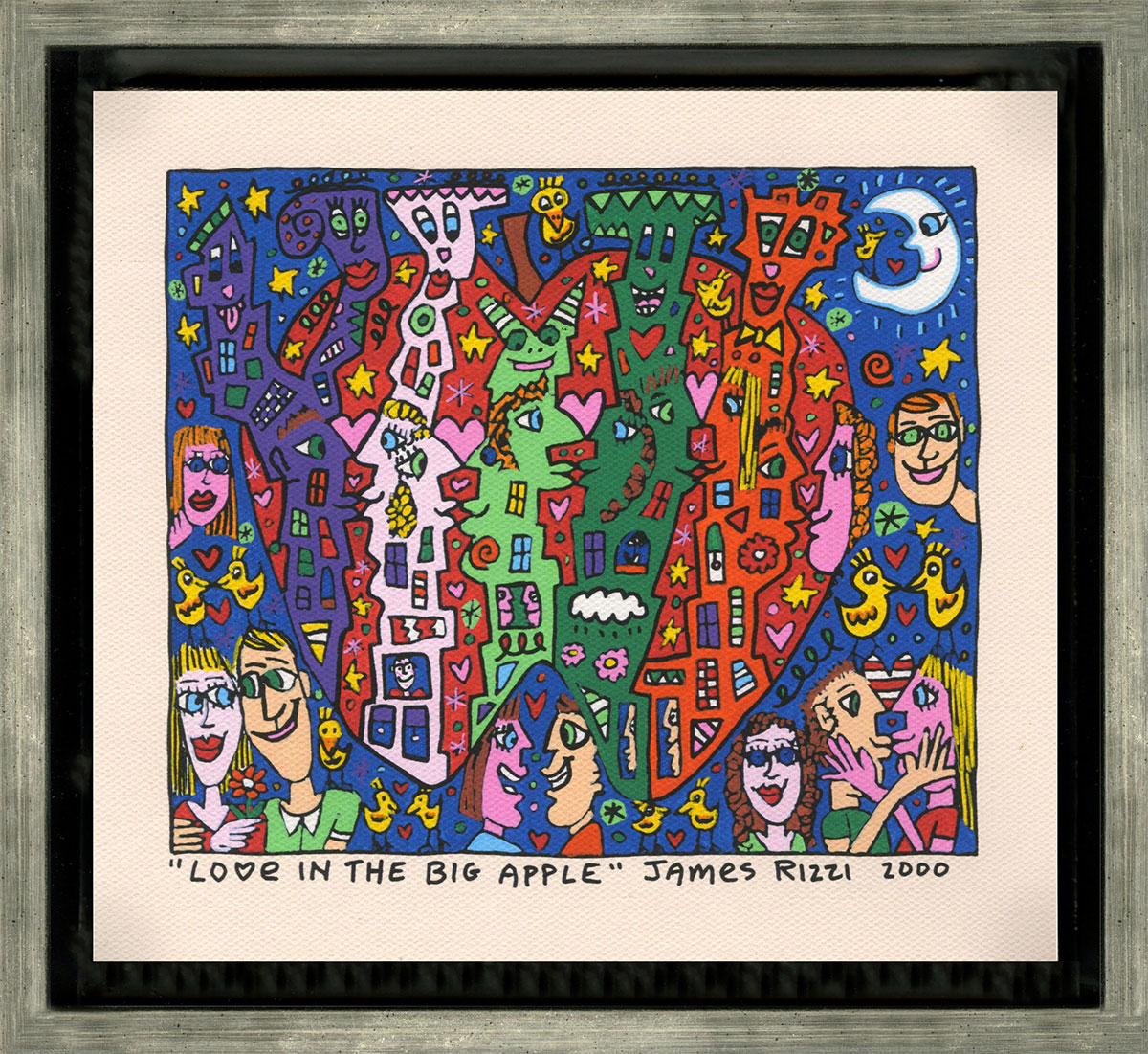 James Rizzi: Bild 'Love in the Big Apple', gerahmt